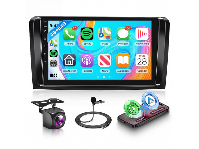 4G+64G Android Car Radio for Mercedes-Benz ML-Class W164 ML350 ML500 ML550 2005-2011, 9 Wireless CarPlay Android Auto Car Stereo Mirror Link GPS...