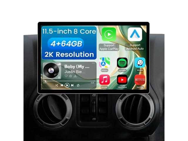 11.5 Inch 8 Core 4GB+64GB Car Radio Stereo for Jeep Wrangler JK Compass Grand Cherokee Dodge Ram, 2K Touchscreen Android 13 Head Unit with Wireless...