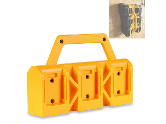 2-IN-1 Battery Holder & Wall Mount Organizer for De. Walt 20V/60V Batteries 6-Slot Portable De. Walt Battery Caddy Storage Case with Handle, Heavy...