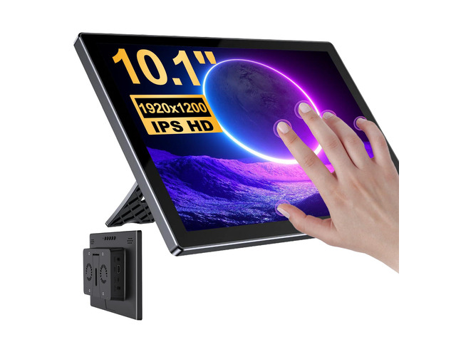 10.1 Touchscreen Monitor for Raspberry Pi,1920 * 1200,HDMI USB-C(dark) 5-point touch,Quick response,Dual-Speaker,16:10,178°viewing...