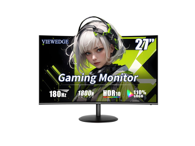 27 inch Curved Gaming Monitor 180Hz 1ms 1080p Computer Monitor 1800R VA Screen, 120% sRGB with FreeSync, Low Motion Blur, HDMI & DP, Built-in...