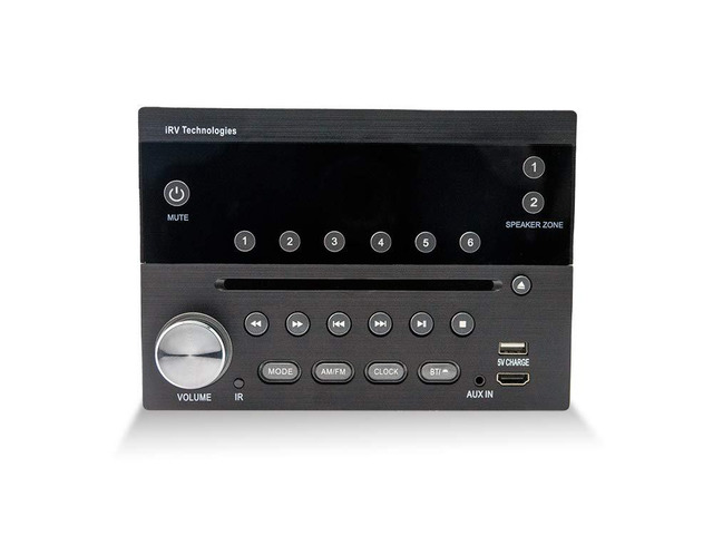 iRV Technology IRV31 Am/FM/CD/DVD Rv Radio Stereo 2 Zones Wallmount Receiver 2.1 Channels Surround, 5'