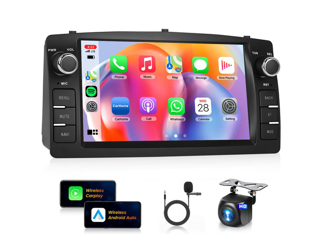 Car Stereo for Toyota Corolla E120 E130 2000-2008 [2+64G] Android Car Radio Wireless Carplay/Android Auto,7 Touch Screen GPS 5G WiFi Bluetooth...