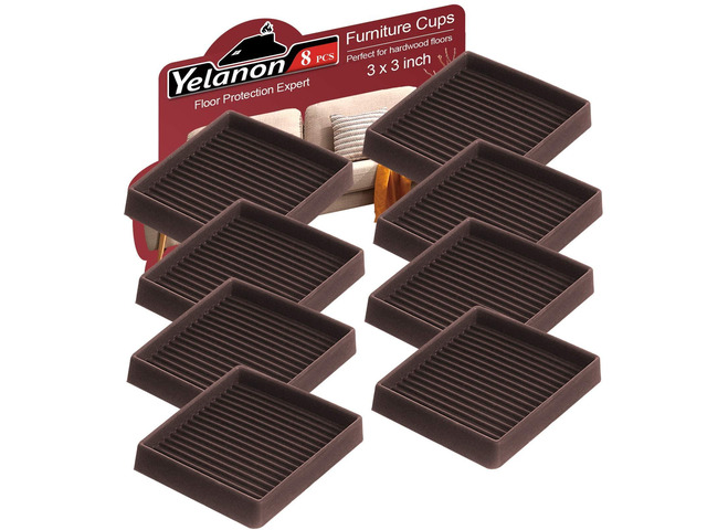 Non Slip Furniture Pads for Hardwood Floors -8 Pcs 3 Furniture Coasters Cups, Anti Skid Furniture Grippers Rubber Feet, Floor Protectors for...
