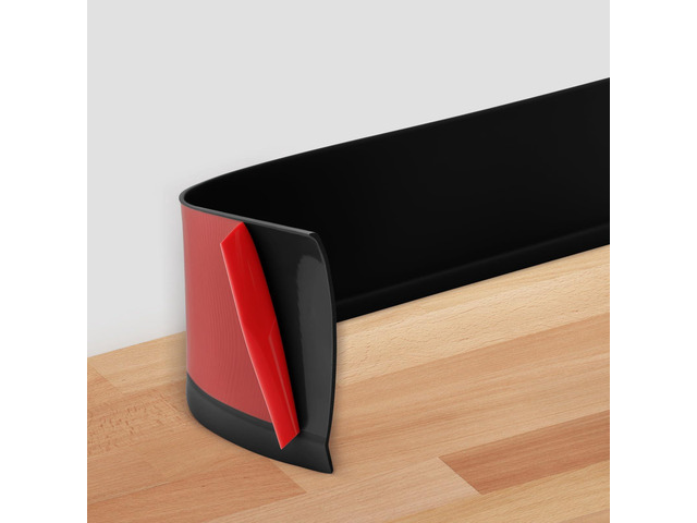 Peel and Stick Baseboard Trim 4' x 15 ft, Vinyl Baseboard Molding Black Self-Adhesive Rubber Wall Base, Available in 4 inch x...