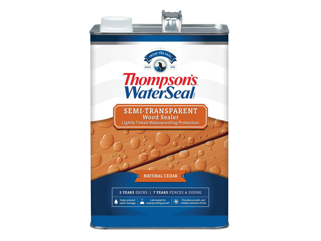 Thompsons WaterSeal Semi-Transparent Waterproofing Wood Stain and Sealer, Natural Cedar, 1 Gallon