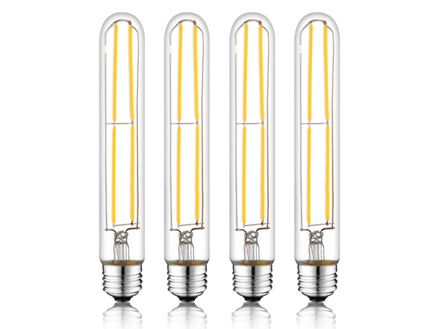 7.3 Inch E26 Led Bulb 6W, Equal 80 Watt 3000K Warm White Edison Bulbs Dimmable, T10 T9 Long Tubular Clear Glass Light Bulb 800LM for Pipe Pendant...