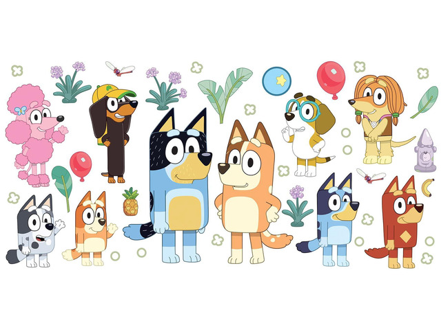 Bluey Family and Friends Peel and Stick Wall Decals, RMK5457SCS