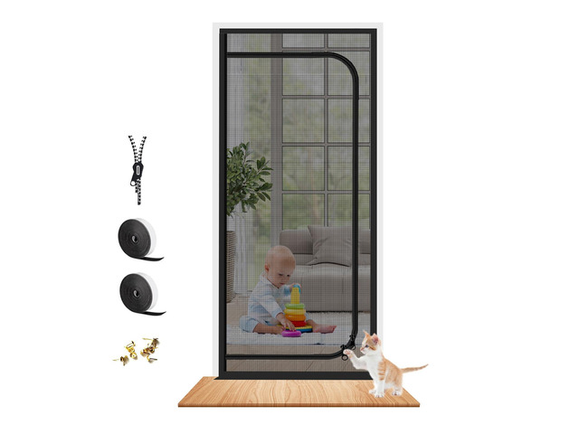 Upgraded Reinforced Pet Screen Door Thickened Cat Resistant Mesh Screen Door for Living Room, Bedroom, Patio, Dog Cat Scratch Proof Screen with...
