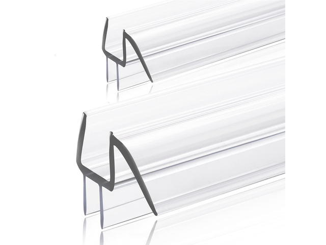 2-Pack Ultra Clear Shower Door Bottom Seal (3/8'' X 39'', Polycarbonate) Frameless Glass Shower Door Seal Strip Shower Door Sweep - Stop Shower...