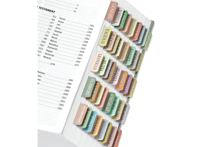 Bible Tabs, 75 Large Print Index Tabs for Women & Men 66 Old & New Testament Tabs Extra 9 Blank Tabs for Study Bibles, Large Print for Easy...