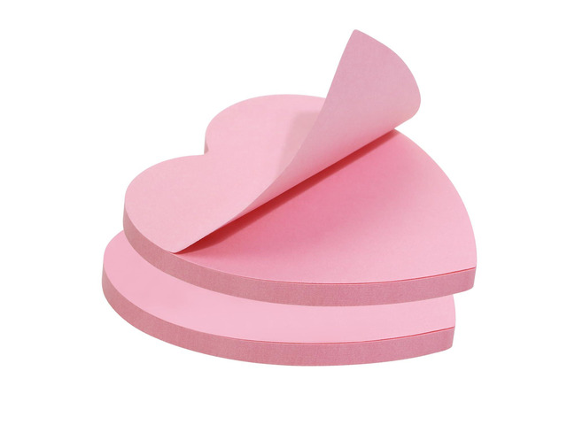 2 Pack Kraft Paper Sticky Notes Heart Shaped Self-Stick Blank Book Tabs Paper Markers Sticky Notes Pad 100 Sheets Index Sticker (Pink)