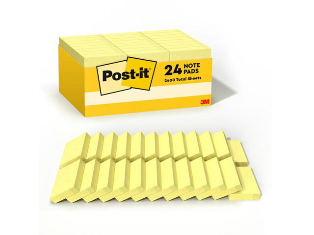 Notes, 1.38 x 1.88 in, The Iconic Canary Yellow Note, 24 Pads School Supplies and Office Products
