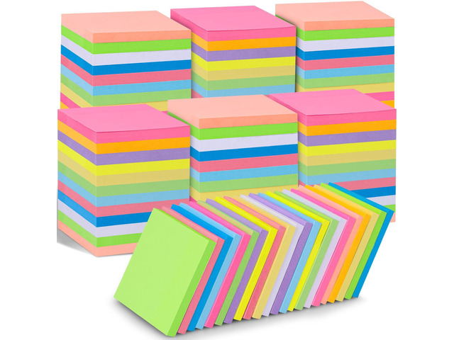 60 Pack Sticky Notes Bulk 3x3 Inch 12 Colors Self Stick Memo Pads 75 Sheets Each, Bright Multicolor Notes, Smooth Writing, Classroom, Office...