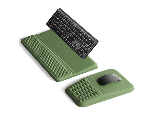 Keyboard Stand and Mouse Pad Set, Soft Memory Foam Wrist Rest Computer Wrist Support Pad, Ergonomic Tilt Keyboard Riser Lift, Mouse Support for...