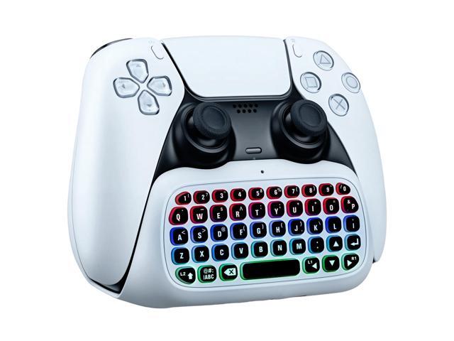Wireless Mini Keyboard for PS5 DualSense & Edge Controller, Bluetooth Chatpad with Dynamic RGB Backlight, Built-in Speaker & 3.5mm Audio Jack,...