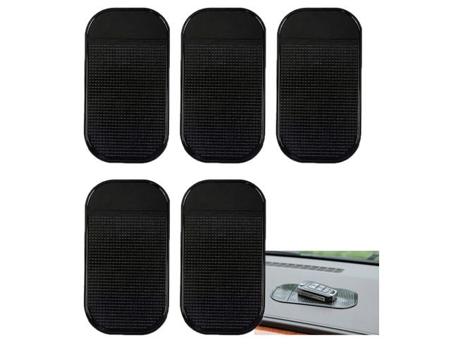Car Dashboard Anti-Slip Mat, 5-Pack Non-Slide Pads for Car Extra Thick Sticky Dash Pad for Radar Detector, Cell Phone, and Car Dash Accessories