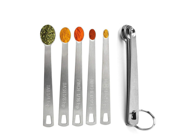 Measuring Spoons,Includ 1/4 tsp, /8 tsp,1/16 tsp,1/32 tsp,1/64 tsp 5Pcs Measuring Spoons Set,Tablespoon and Teaspoon for Measure Liquid and Dry...