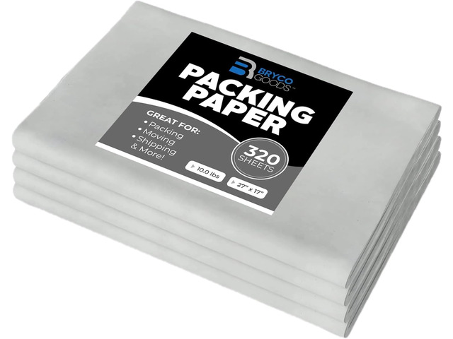 Newsprint Packing Paper Sheets for Moving - 10lb - 320 Sheets of Newspaper Paper - Wrapping and Protecting Fragile Items, Box Filler, Shipping...