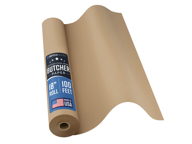 Brown Kraft Butcher Paper Roll - 18 Inch x 100 Feet - USA Made - Food-Grade Paper for Wrapping and Smoking Meat, BBQ, Grilling, Perfect Brisket...
