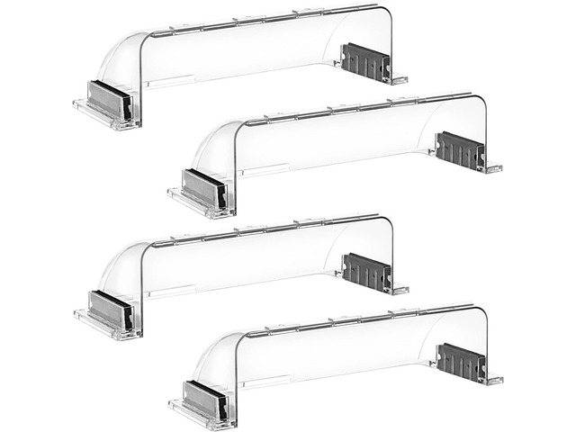 4 Pack Transparent Adjustable Air Deflector for Vents, Sidewalls and Ceiling Registers, 8.5' to 15'