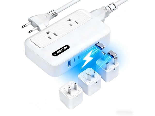 220v to 110v Converter with USB C 35w, 300W AC Peak Voltage Converter US to Europe, Universal Travel Adapter for Hair Straightener/Curling Iron...