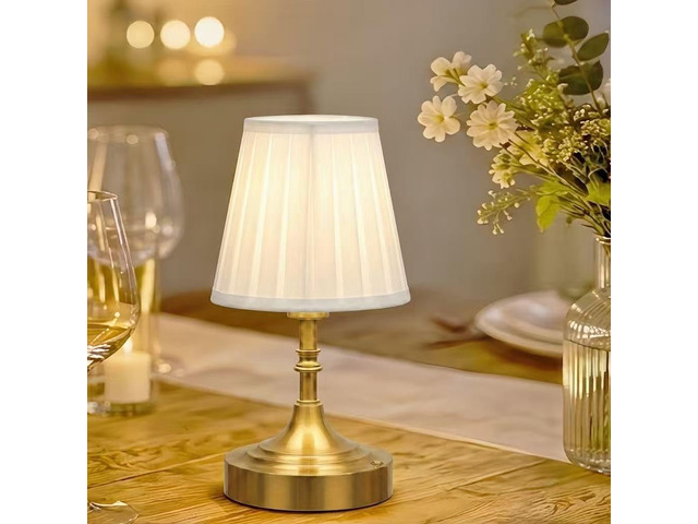 Gold Small Cordless Table Lamp Rechargeable,Mini Lamp - Kitchen Countertop Battery OperatedTouch LampPortableRestaurant TableBookshelf Counter Top...