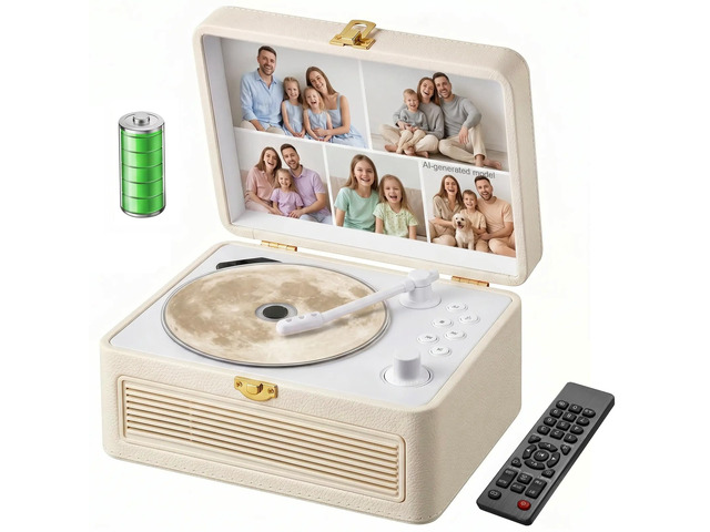 Portable CD Player with Bluetooth 5.4, 3600mAh Rechargeable Battery Hi-Fi speakers,FM Radio, Leather retro suitcase style,Vintage CD Music Kpop...