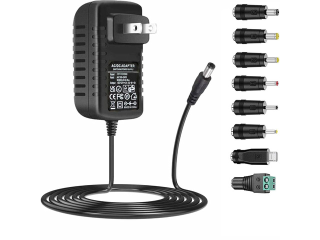 Universal AC Adapter 15V 1A Power Supply 15W AC110V to DC15V Power Driver 15V 100mA~1000mA All Compatible with 8 DC Plug Tips adapters Charger...