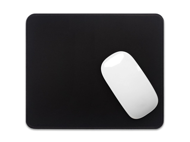 FROGIGO Mouse Pad with Stitched Edges - Classic Black Mousepad for Women, 9.25 x 7.75 inch Washable Square Desk Pad, Non-Slip Rubber Base, Office...