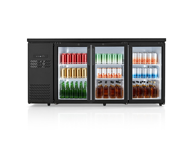 VEVOR Back Bar Cooler, 19.6 Cu. Ft Counter Height Beverage Refrigerator, Commercial Bar Display Fridge w/ 3 Glass Doors, LED Lighting, Fan Cooling...