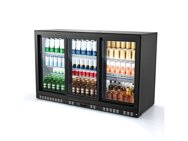 VEVOR Back Bar Cooler, 11.4 Cu. Ft Commercial Beverage Refrigerator, 3 Sliding Glass Doors, Fan Cooling Under Counter Beer Fridge w/ LED Lighting,...