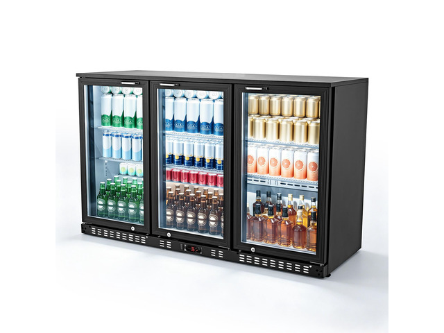 VEVOR Back Bar Cooler, 11.4 Cu. Ft Commercial Beverage Refrigerator with 3 Glass Door, Large Under Counter Fridge w/ LED Lighting, Shelf, Low-E...