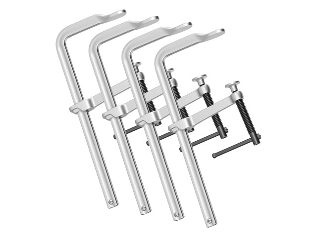 VEVOR Bar Clamps for Woodworking, 4-Pack, 12' Opening, 4.72 in Throat Depth, 1200 lbs Load Limit, Sturdy Steel Forging and Casting, with Swivel Jaw...