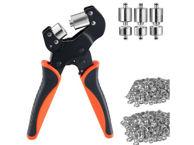 VEVOR Grommet Tool Kit 5/16' 3/8' 1/2' 900 PCS Grommets Eyelet Tool Kit, with Eyelets and Washers, Manual Grommet Press Pliers, Hole Punch Tools,...