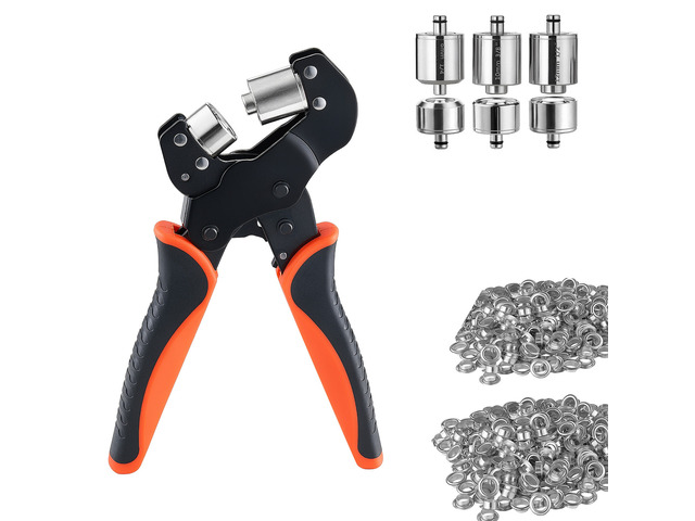 VEVOR Grommet Tool Kit 1/4' 3/8' 1/2' 900 PCS Grommets Eyelet Tool Kit, with Eyelets and Washers, Manual Grommet Press Pliers, Hole Punch Tools,...
