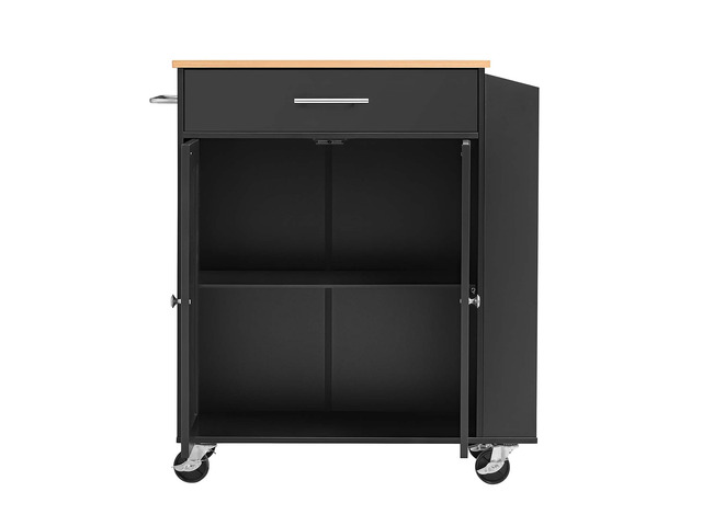 VEVOR Kitchen Island Cart with Storage, 31.3 in Wide Mobile Rolling Storage Island on Swivel Wheels, with Drawer, Storage Cabinet, Spice/Towel...