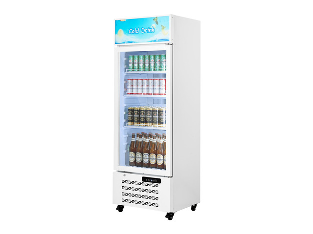 VEVOR Commercial Merchandiser Refrigerator, 9.6 Cu. Ft / 273 L Glass Door Display Refrigerator, Upright Beverage Cooler with Customizable Lightbox,...