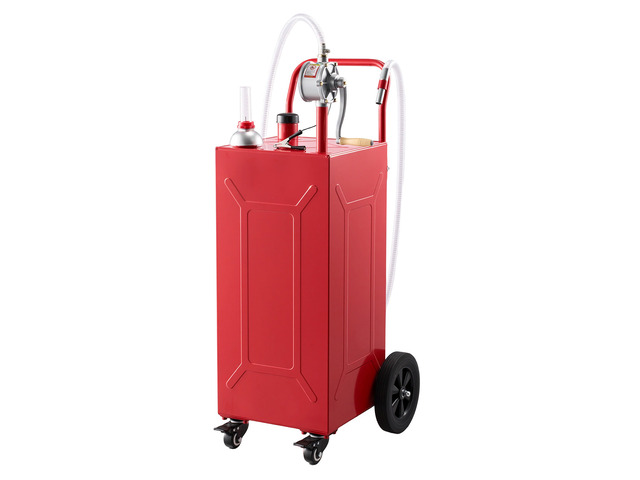 VEVOR 30 Gallon Fuel Gas Caddy, Carbon Steel, Portable Fuel Transfer Storage Tank with Manual Pump and 4 Wheels, Gasoline Diesel Can Container, for...
