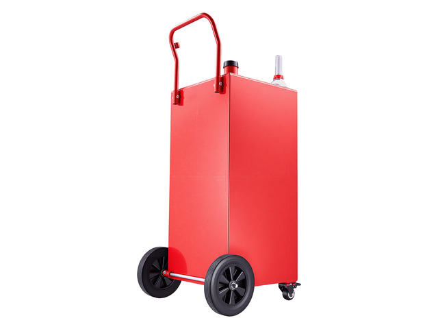 VEVOR 50 Gallon Fuel Gas Caddy, Carbon Steel, Portable Fuel Transfer Storage Tank with Manual Pump and 4 Wheels, Gasoline Diesel Can Container, for...