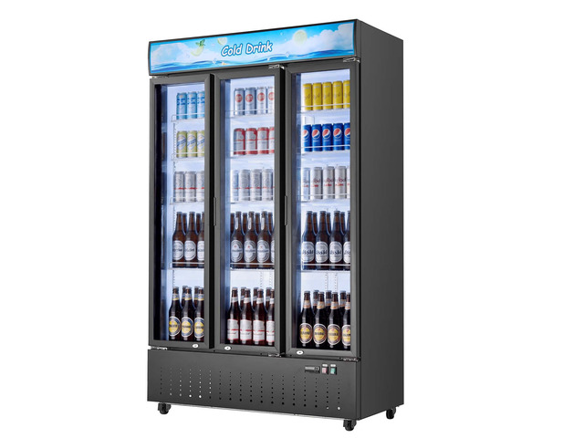 VEVOR Commercial Merchandiser Refrigerator, 26.8 Cu. Ft / 760L Upright Beverage Cooler, 3 Glass Door Display Refrigerator with Customizable...