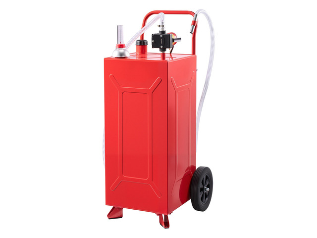 VEVOR 30 Gallon Fuel Gas Caddy, Carbon Steel, Portable Fuel Transfer Storage Tank with Electric Pump & 2 Wheels, Gasoline Diesel Can Container, for...