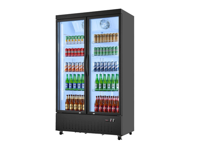 VEVOR Commercial Merchandiser Refrigerator, 29.3 Cu. Ft / 830L Upright Beverage Cooler, 2 Glass Door Display Refrigerator with 8 Adjustable Shelves,...