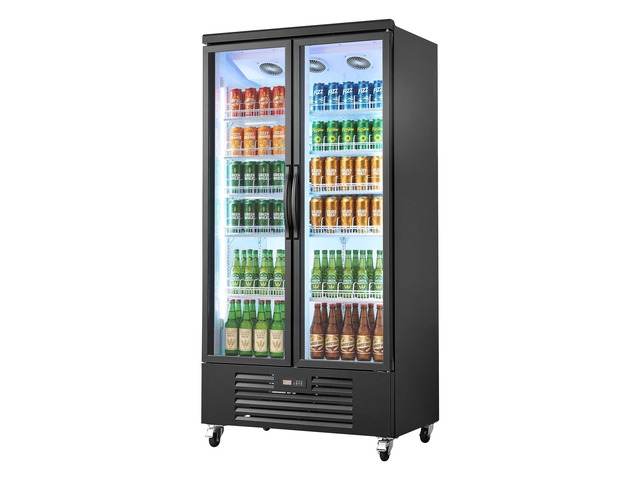 VEVOR Commercial Merchandiser Refrigerator, 24.9 Cu. Ft / 705L Upright Beverage Cooler, 2 Glass Door Display Refrigerator with 5 Adjustable Shelves,...