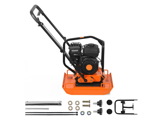 VEVOR Plate Compactor, 7 HP 196CC Gas Engine, 5400 VPM Vibrating Ground Rammer, 4440 lbs Compaction Force, 23 x 18 in Plate, Walk Behind Compactor...