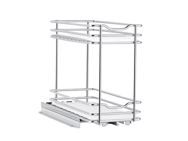 VEVOR Pull Out Spice Rack Organizer for Cabinet, 2 Tier Slide Out Spice Rack Organizer, Heavy Duty Metal Seasoning Kitchen Basket for Inside...