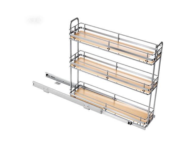 VEVOR Pull Out Spice Rack Organizer for Cabinet, 3 Tier Slide Out Spice Rack Organizer, Height Adjustable Heavy Duty Metal Seasoning Kitchen Basket...