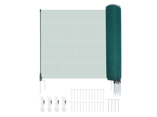 VEVOR Temporary Fence with Posts, 3 x 98.4 FT Plastic Mesh Fencing, Garden Safety Fences Netting with Double-Spike Stakes & Guy Ropes, Temporary...