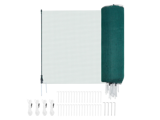 VEVOR Temporary Fence with Posts, 3 x 164 FT Plastic Mesh Fencing, Garden Safety Fences Netting with Double-Spike Stakes & Guy Ropes, Temporary...