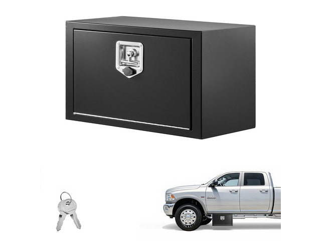 VEVOR Underbody Truck Tool Box, 24 x 12 x 14 Inch Heavy Duty Steel Trailer Storage Box with Lock & Keys, Waterproof Trailer Storage Organizer Under...